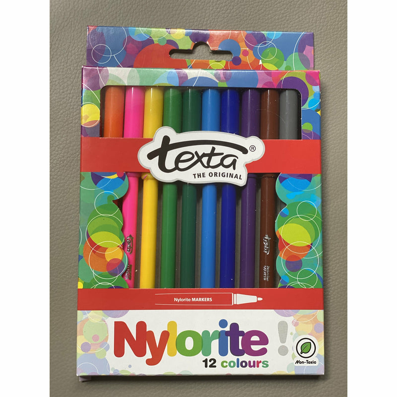 Firebrick Texta Nylorite 12 Colours Markers Kids Markers