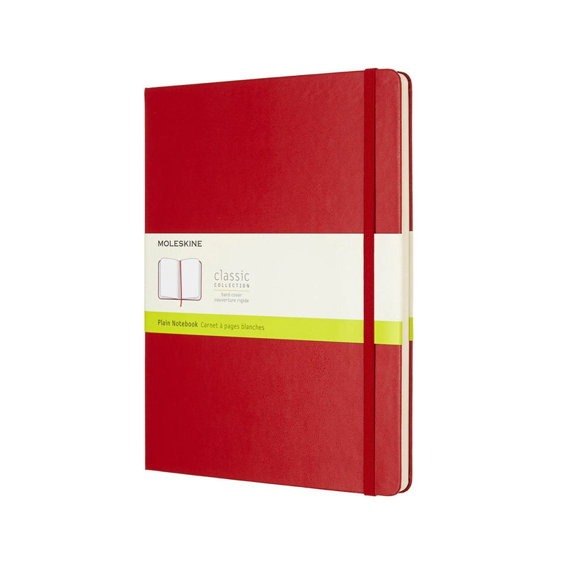 Wheat Moleskine Classic  Hard Cover  Note Book -  Plain  - X  Large   - Scarlet Red Pads