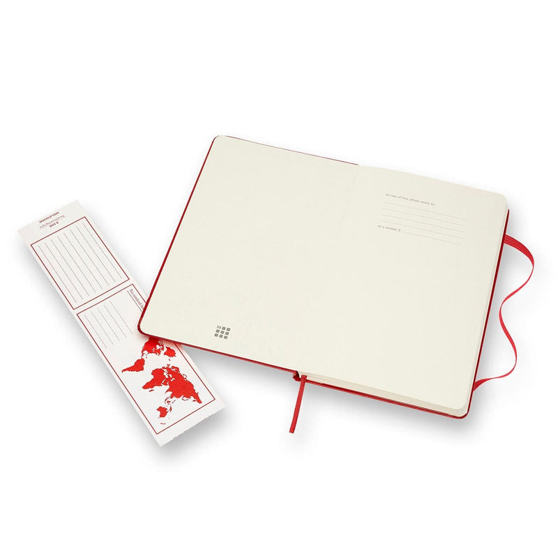Beige Moleskine Classic  Hard Cover  Note Book - Ruled -   Large   - Red Pads