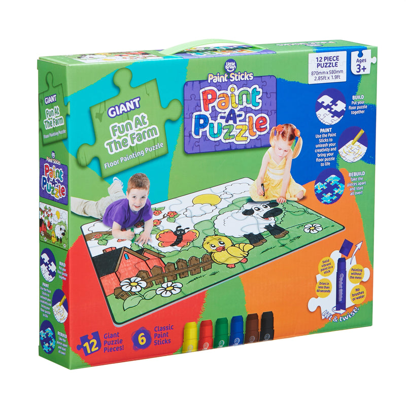 Dark Sea Green Little Brian Paint Sticks - Fun at the Farm - Paint a Puzzle Kids Painting Sets