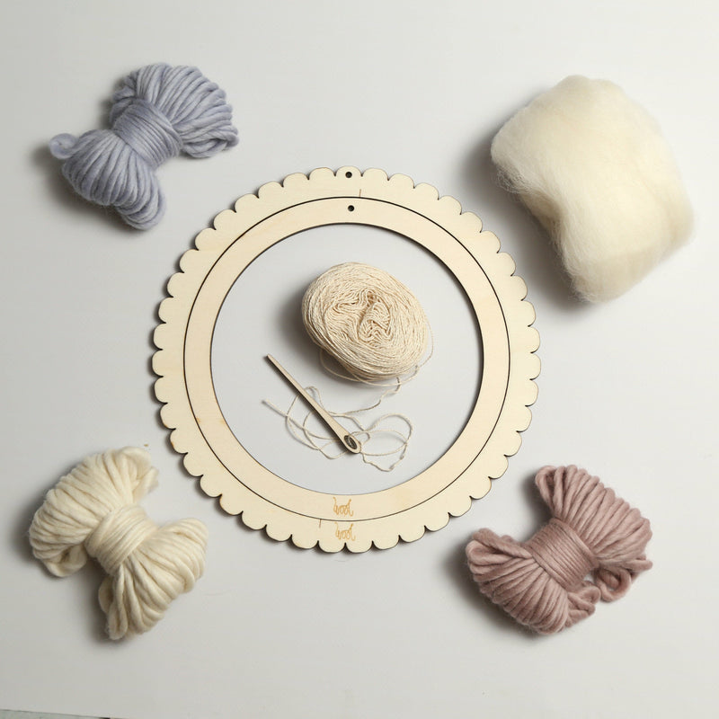 Bisque Mini Circular Weaving Loom Kit  - Calm Weaving Looms