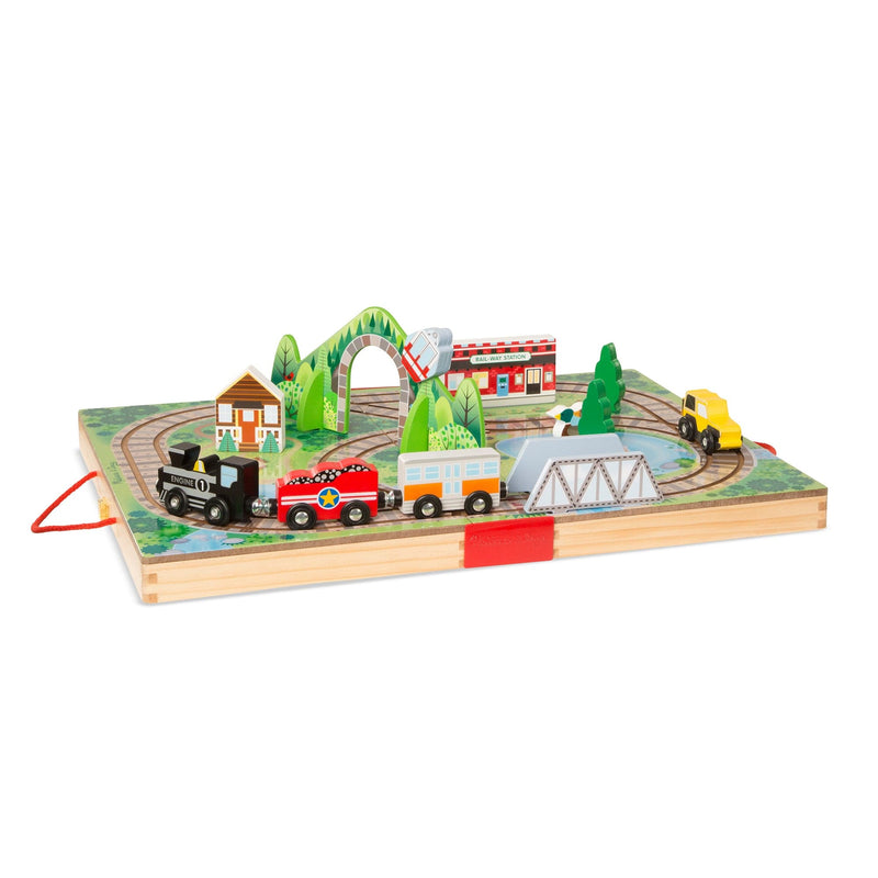 Tan Melissa & Doug - Take-Along Railroad Kids Educational Games and Toys