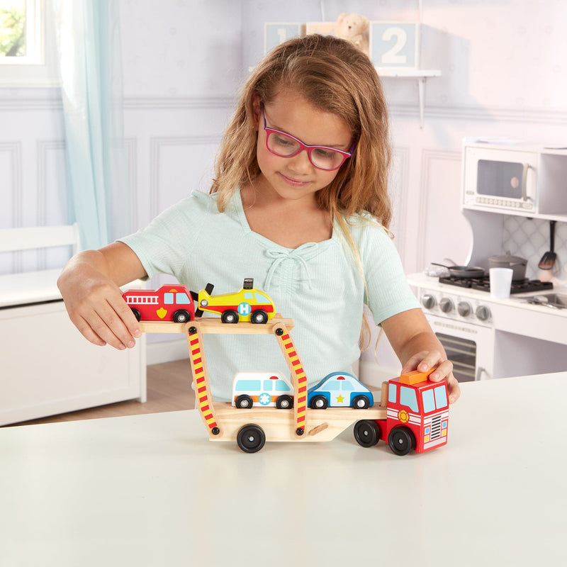 Light Gray Melissa & Doug - Emergency Vehicle Carrier Kids Educational Games and Toys