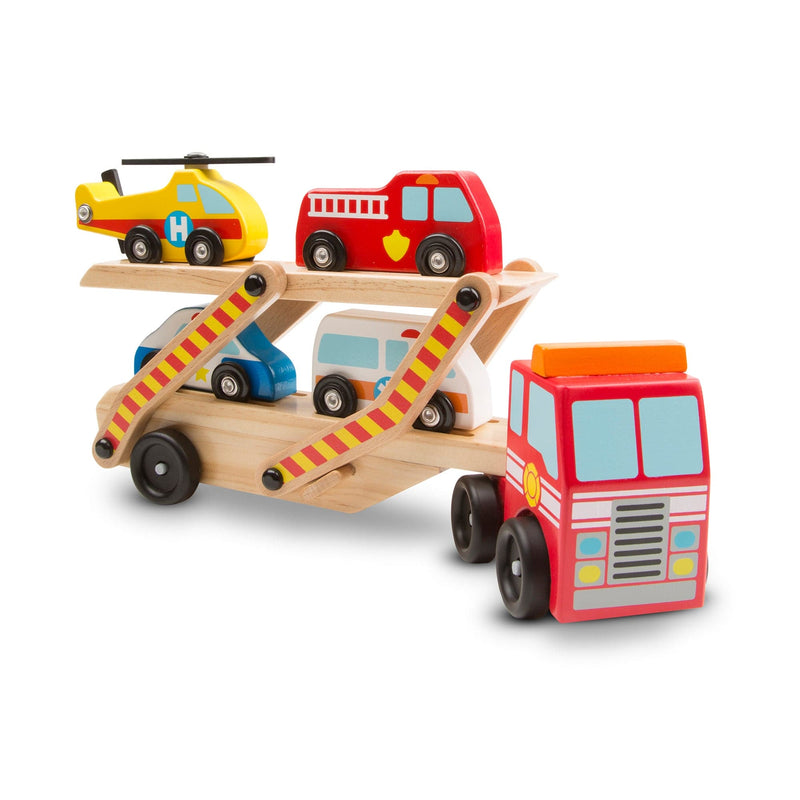 Gray Melissa & Doug - Emergency Vehicle Carrier Kids Educational Games and Toys