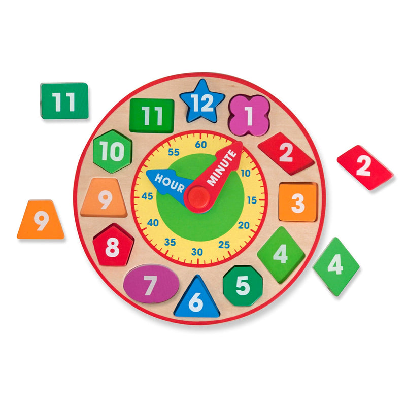 Sea Green Melissa & Doug - Wooden Shape Sorting Clock Kids Educational Games and Toys