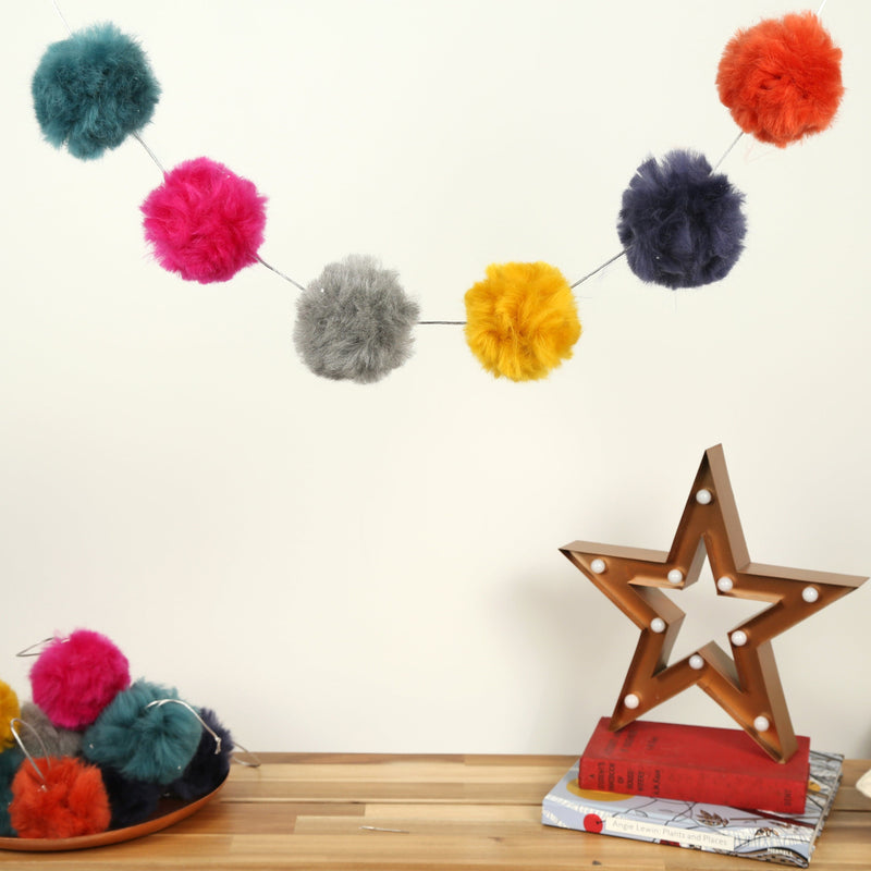 Seashell Pom Pom Garland - Muted Quilting and Sewing Tools and Accessories