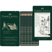 Dark Slate Gray Castell 9000 Graphite Pencils  Design Set Assorted – Tin of 12   Includes 12 pencils  5B- 5H Pastels & Charcoal