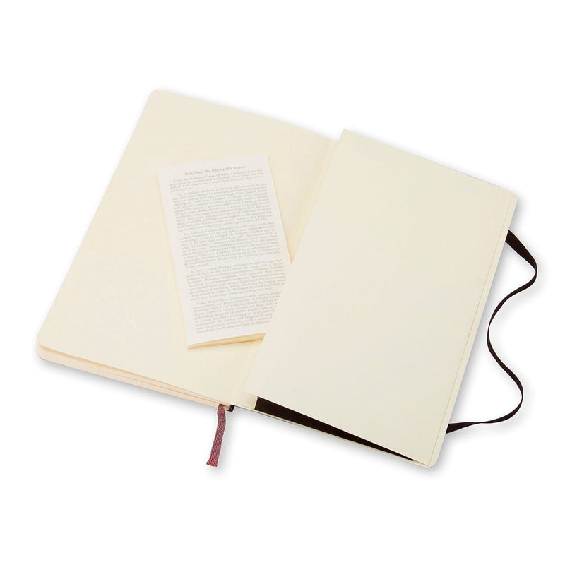 Antique White Moleskine Classic  Soft Cover  Note Book - Ruled -   Large   - Black Pads