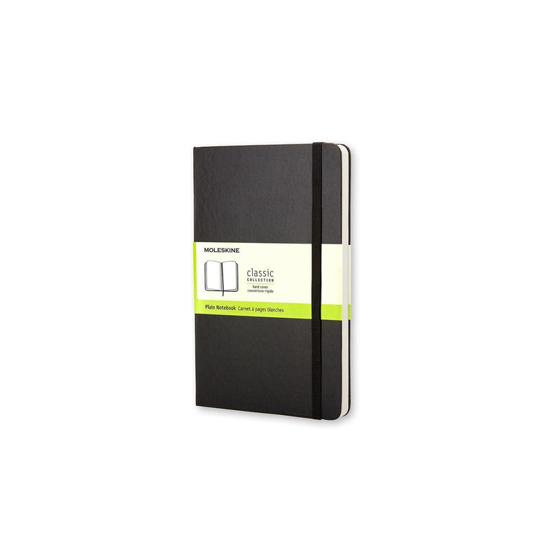 Beige Moleskine Classic  Hard Cover  Note Book -  Plain  -  Pocket - Black Pads