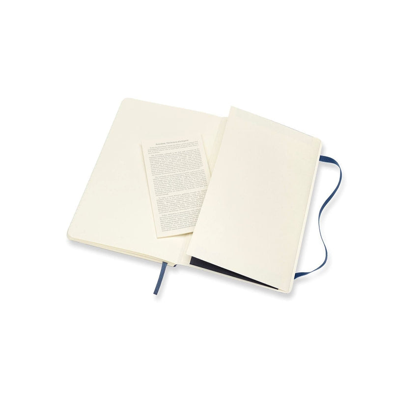 Beige Moleskine Classic  Soft Cover  Note Book - Ruled -   Large   - Sapphire Blue Pads