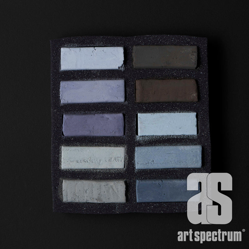 Dim Gray Art Spectrum Extra Soft Square Pastel Set Of 10 - Warm Greys Pastels & Charcoal