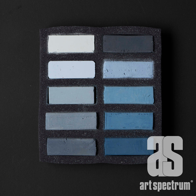 Slate Gray Art Spectrum Extra Soft Square Pastel Set Of 10 - Cool Greys Pastels & Charcoal