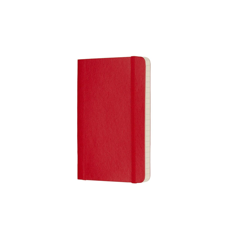 Firebrick Moleskine Classic  Soft Cover  Note Book - Ruled -  Pocket - Scarlet Red Pads