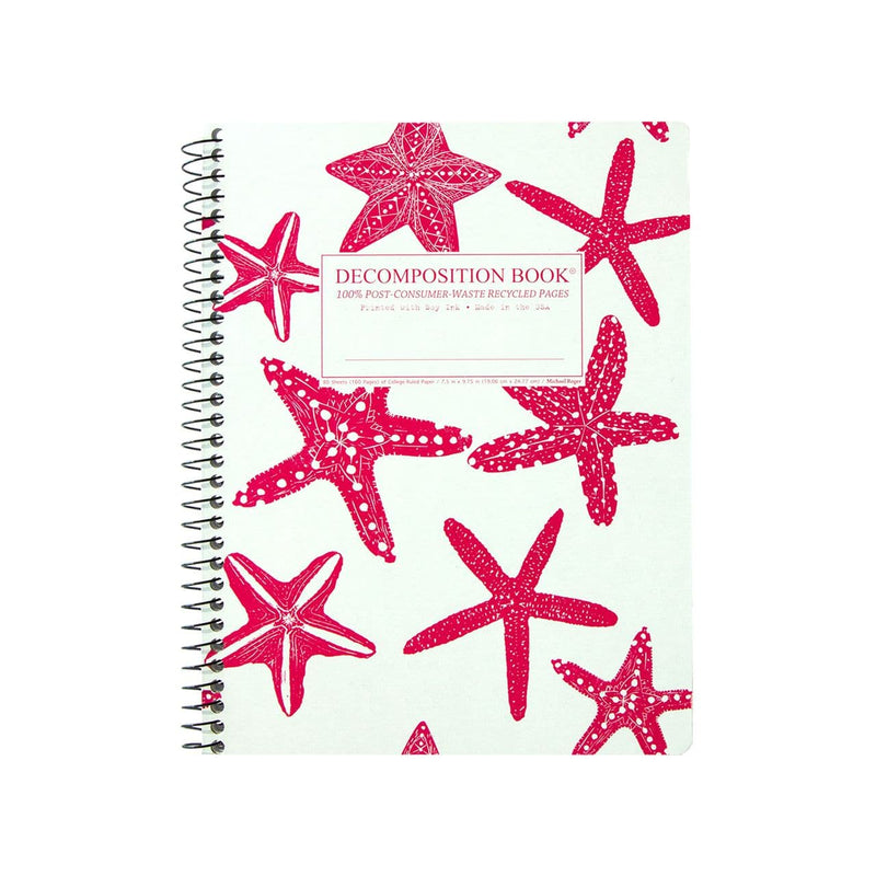White Smoke Decomposition Book Spiral Notebook Ruled   Large   Starfish Pads
