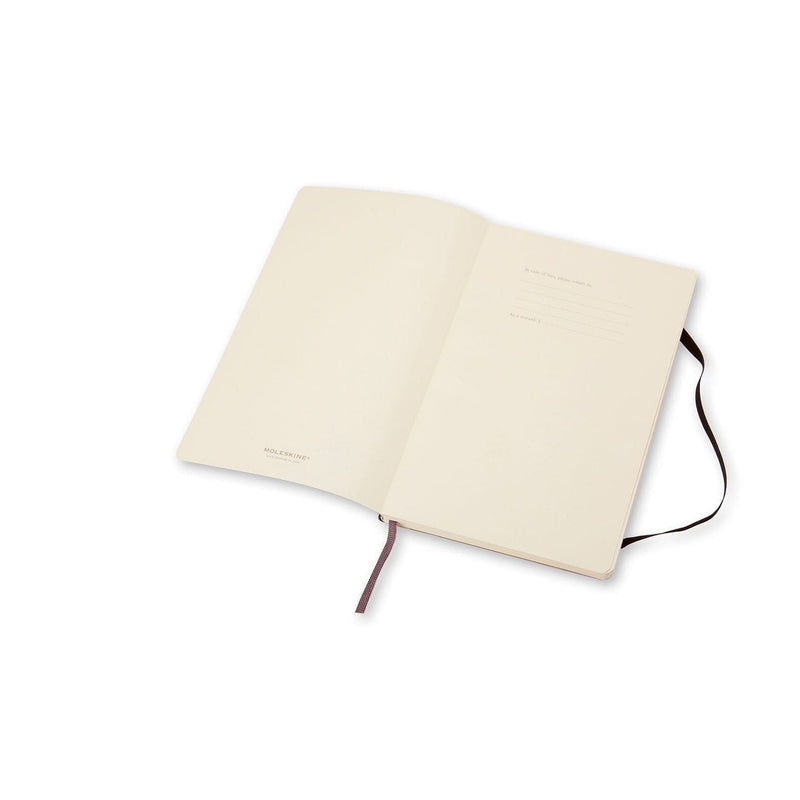Antique White Moleskine Classic  Soft Cover  Note Book -  Plain  -   Large   - Black Pads