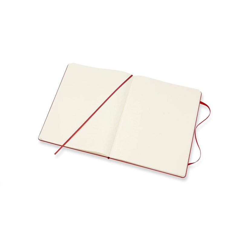 Beige Moleskine Classic  Hard Cover  Note Book -  Plain  - X  Large   - Scarlet Red Pads