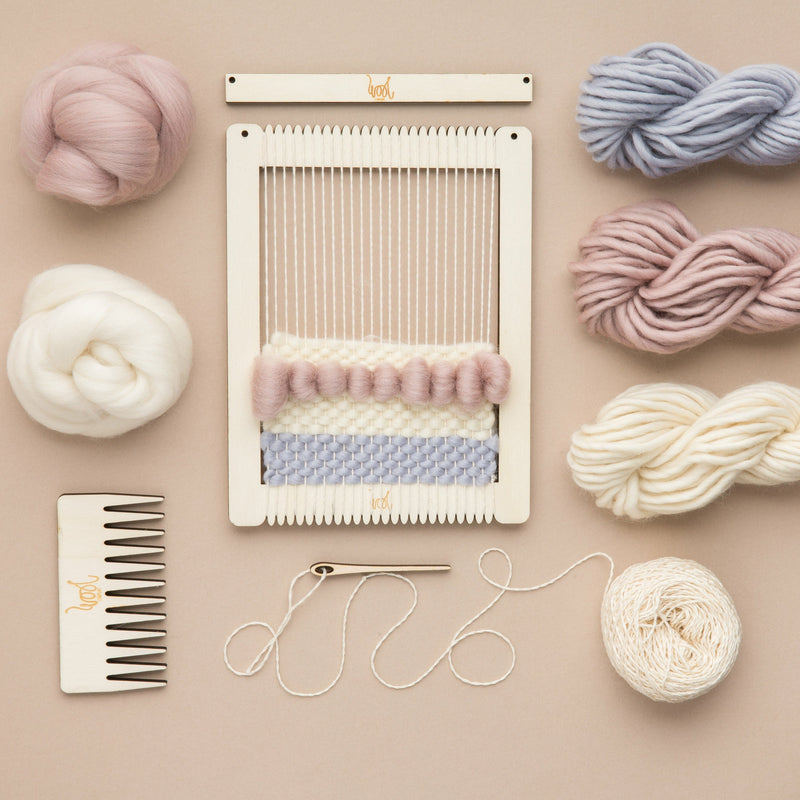 Gray Small Rectangular Weaving Loom Kit - Quintessential Monotones Weaving Looms