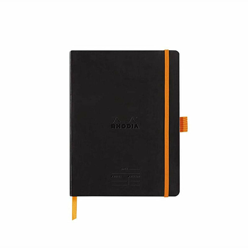 Black Clairefontaine Rhodiarama Soft Cover Meeting Book Ruled A5+  Black Pads
